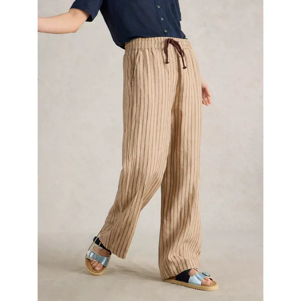 White Stuff Belle Linen Wide Leg Trousers